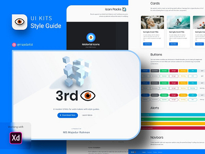 Modern Style Guide UI Kits For Web Maker landing page concept ux ui design web design