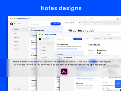 Notes app design template