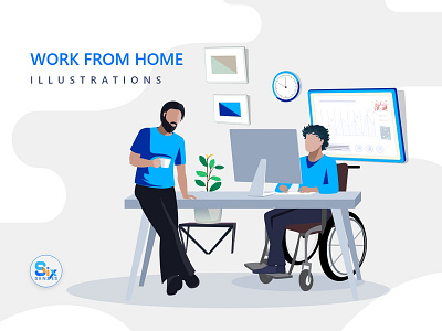 Work from home illustration