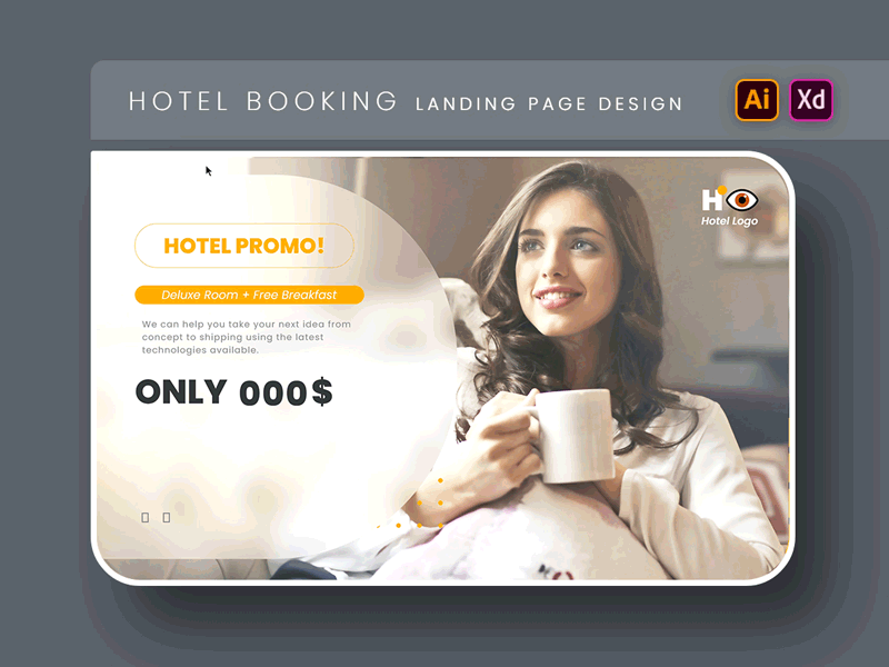 Hotel booking landing page design