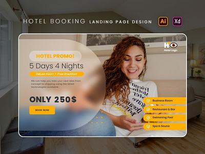 Hotel booking landing page design