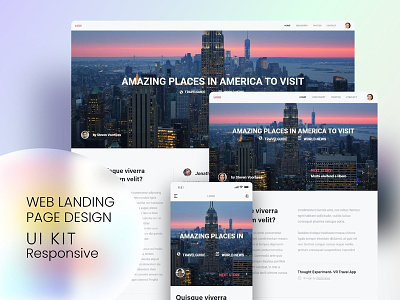Trendy Web Landing Page Design UI kit - Responsive
