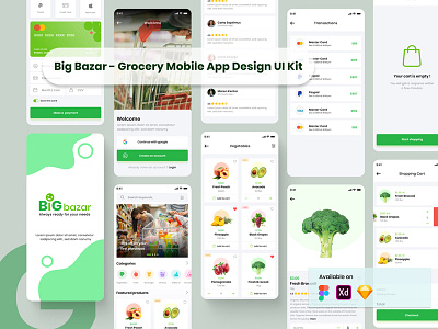 Big Bazar - Grocery Mobile App Design UI Kit