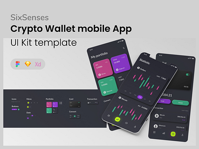 Crypto Wallet mobile App UI Kit template