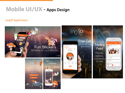 Mobile Apps Design (ringID) app concept app design uiux design