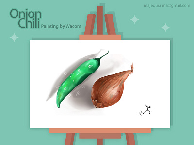 Digital Painting- Onion & Chili art digital painting drawing painting