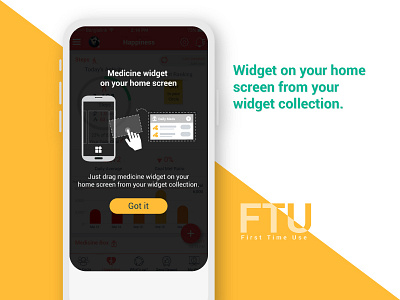 First Time Use(FTU) for Widgets app branding ux design widgets