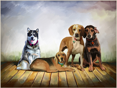 Illustration For The Four Dogs by wacom tablet art book digital 2d drawing illuminate skech