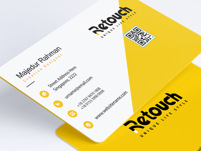 Corporate ID Card Design for Retouch company animation design logo logo design concept mock up visiting card design