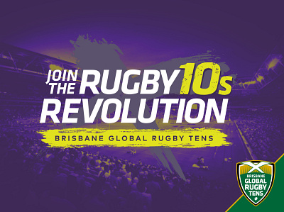 Brisbane Global Rugby Tens design duotone event event branding rugby sport sports branding texture typography