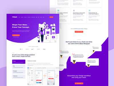 Moqups landing page redesign