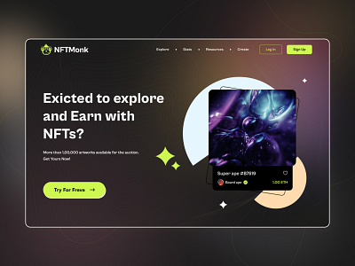 NFT website landing page