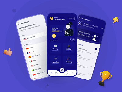 Language Learning App android app barrier concept ios language language barrier learn learning mobile mobile app new product design translate ui ux world language