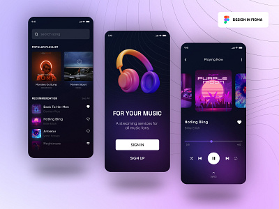 Music Player App android app audiobook concept design ios mobile mobile app music music player play player podcast song streaming app ui ux