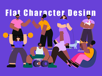 Flat Character Design design illustration