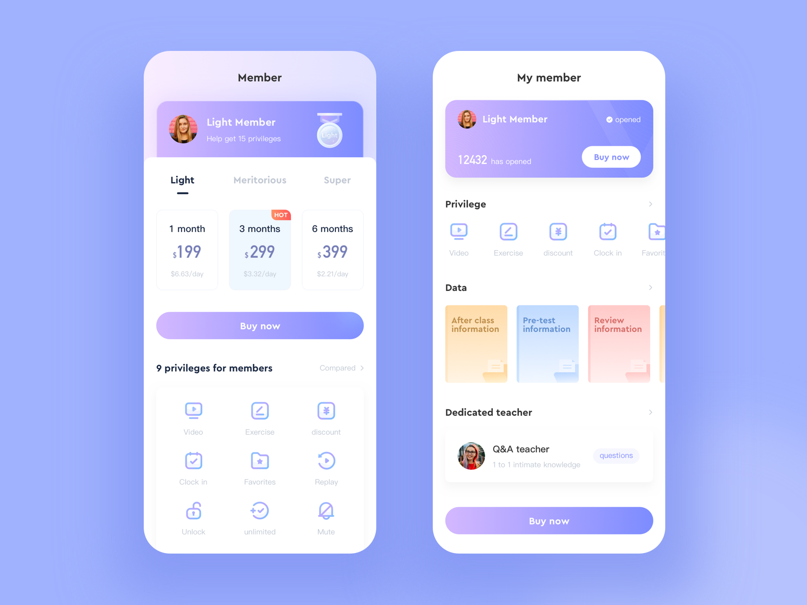 Member mobile terminal design by Wangyishan on Dribbble