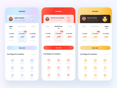 Member mobile app app design icon illustration typography ui ui icon ux