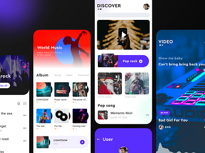 Music app redesign app design typography ui ui icon ux