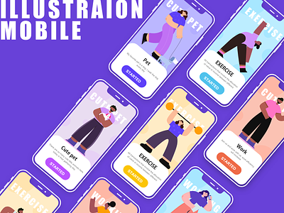 Mobile UI Illustrator app design illustration ui ux