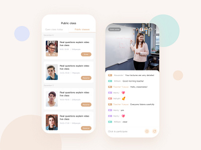 Live Class App UI