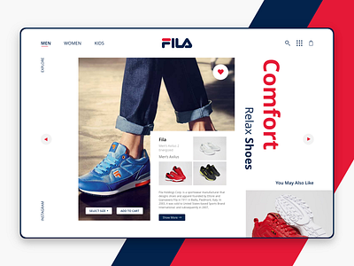 FILASHOES :- Single Product Detail Layout UI adobe xd ecommerce design icons inspiration landing page layout design modern online store shoes sports ui ui design ux web webdesign webpage website website concept