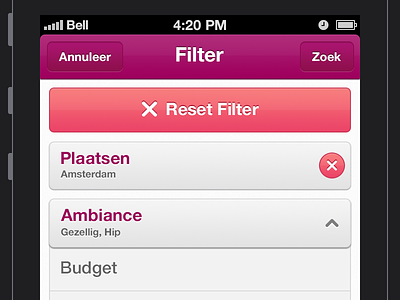 Filter app eet.nu filter guide ios reset restaurant restaurant guide