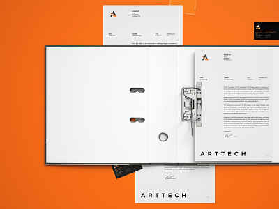Arttech architecture branding business card company corporal geometry identity letterhead logo logomark minimal stationary vector