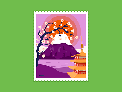 The scenery illustrations color design illustration japanese culture scenery ui
