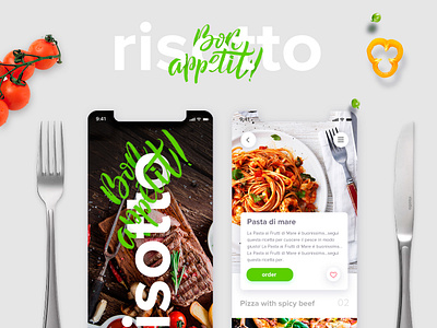 Design Concepts of Mobile UI/UX (Risotto) animation app beautiful branding design hike illustration illustrator journey logo minimal typography vector website