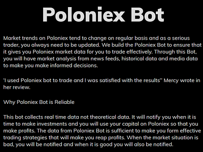 Poloniex Bot artificial intelligence bittrex bots bittrexbots poloniex bots python bots