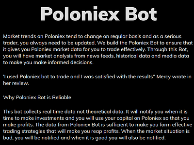 Poloniex trading bot pythonproiecte