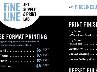 Fine Line Menu Board auto menu board trade gothic