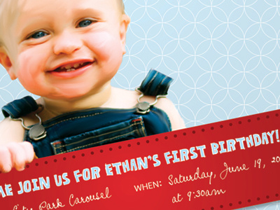 Ethan's First Birthday Invitation invitation