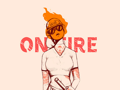On Fire animation design illustration vector