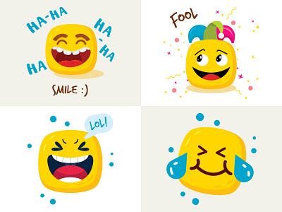 Emojis flat vector illustrations branding design emojis face graphic design happy icon iconset illustration isons line art logo smile smiles smiles face ui ux vector vectors