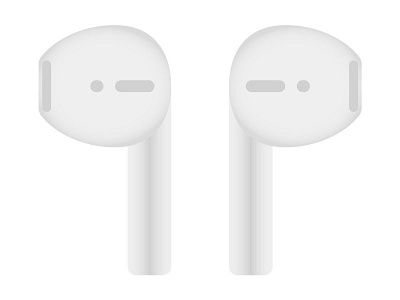 Wireless Airpods Realistic Vector illustration audio handsfree mobile music technology wireless