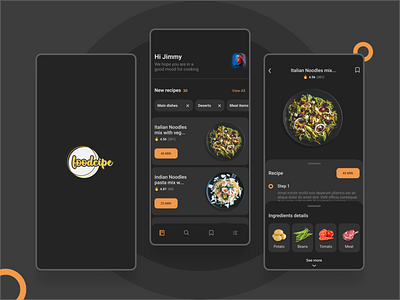 Food recipe app UI Design app ui design branding design figma figmadesign illustration logo minimal mobile app design recipe app recipe app ui ui ux web