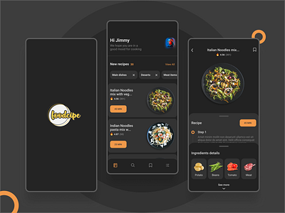 Food recipe app UI Design