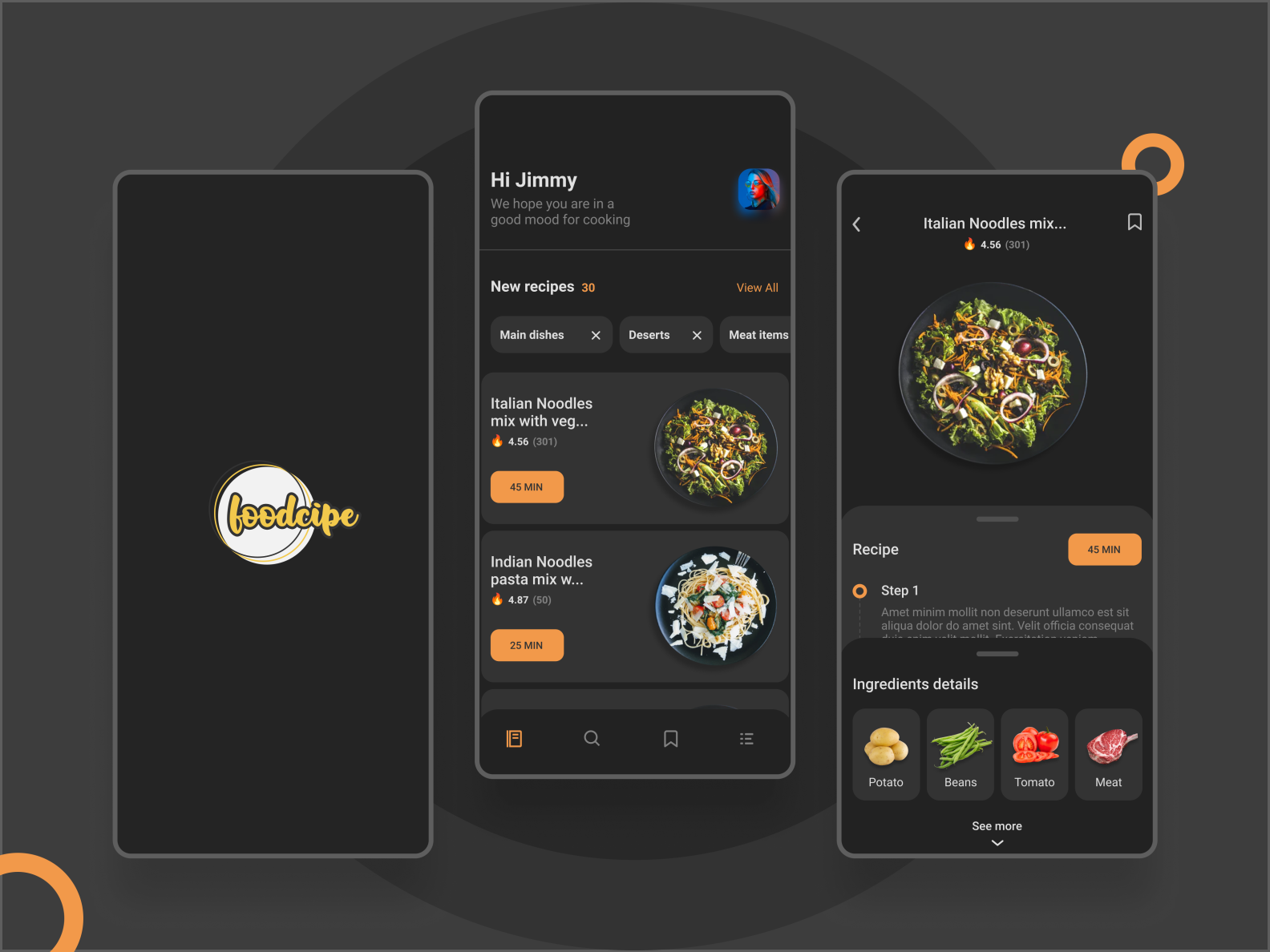 Food recipe app UI Design by ashishchapagain on Dribbble