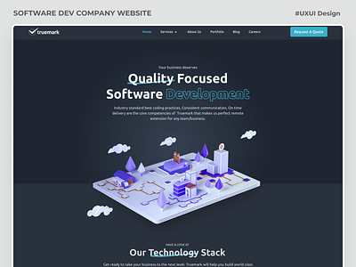 Development company website re-design - Dark Mode branding design figma figmadesign illustration logo minimal ui ux web