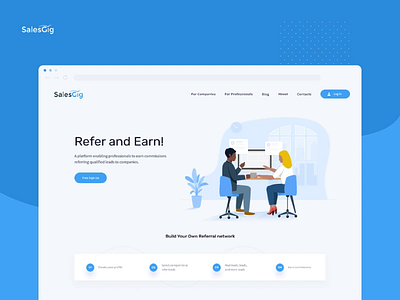 SalesGig for professionals animation design illustration landing marketing ui web design website