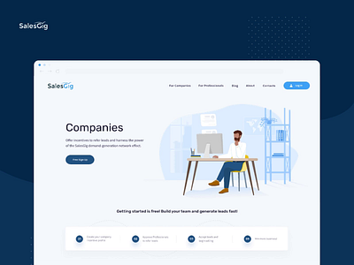 SalesGig for Companies animation design illustration landing page ui web design website