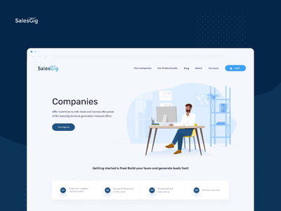 SalesGig for Companies animation design illustration landing page ui web design website