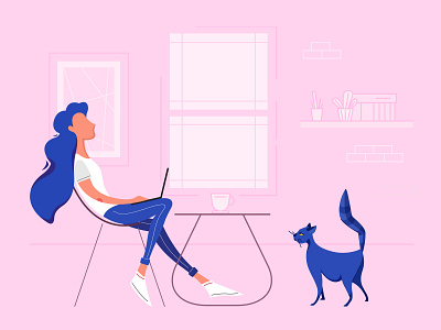 In the office flat illustration vector