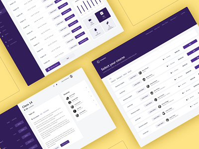 Wireframes of dashboards for the E-learning platform