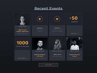 Recent event section, concept ux