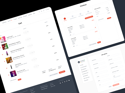 Cart and Checkout screens for E-commerce project design ui ux