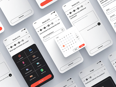 Report feature for volunteer project. 2 design mobile ui ux
