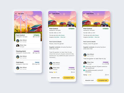 Task for multiple users, app for farmers app ui ux