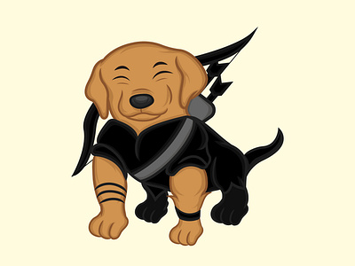 Hawkeye Goldenretriever animation avengersendgame branding cartoon character cartoon design design design agency flat goldenretriever icon illustration logo mascot character mascot design mascot logo mascot logos puppy vector